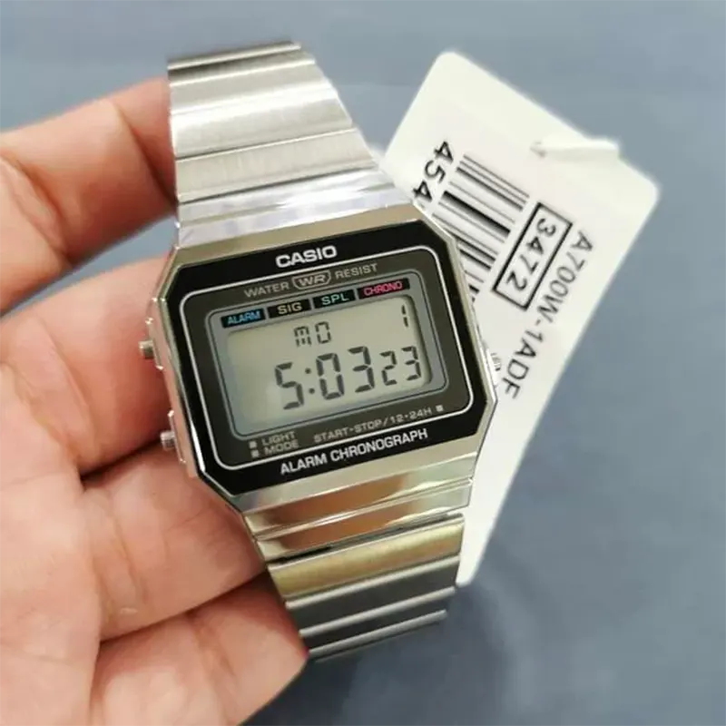Casio Super Slim Quartz Vintage Digital Unisex Watch- A700W-1ADF
